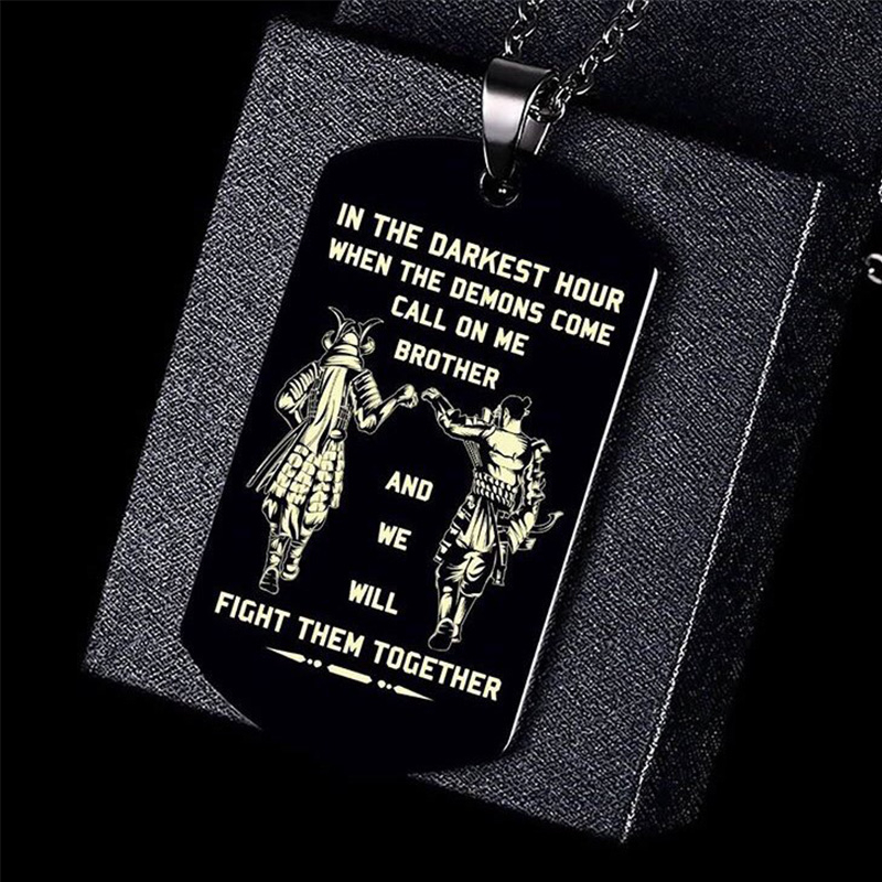 Mens Dog Tag Necklace - Vnox Trong Giờ Đen Tối Nhất