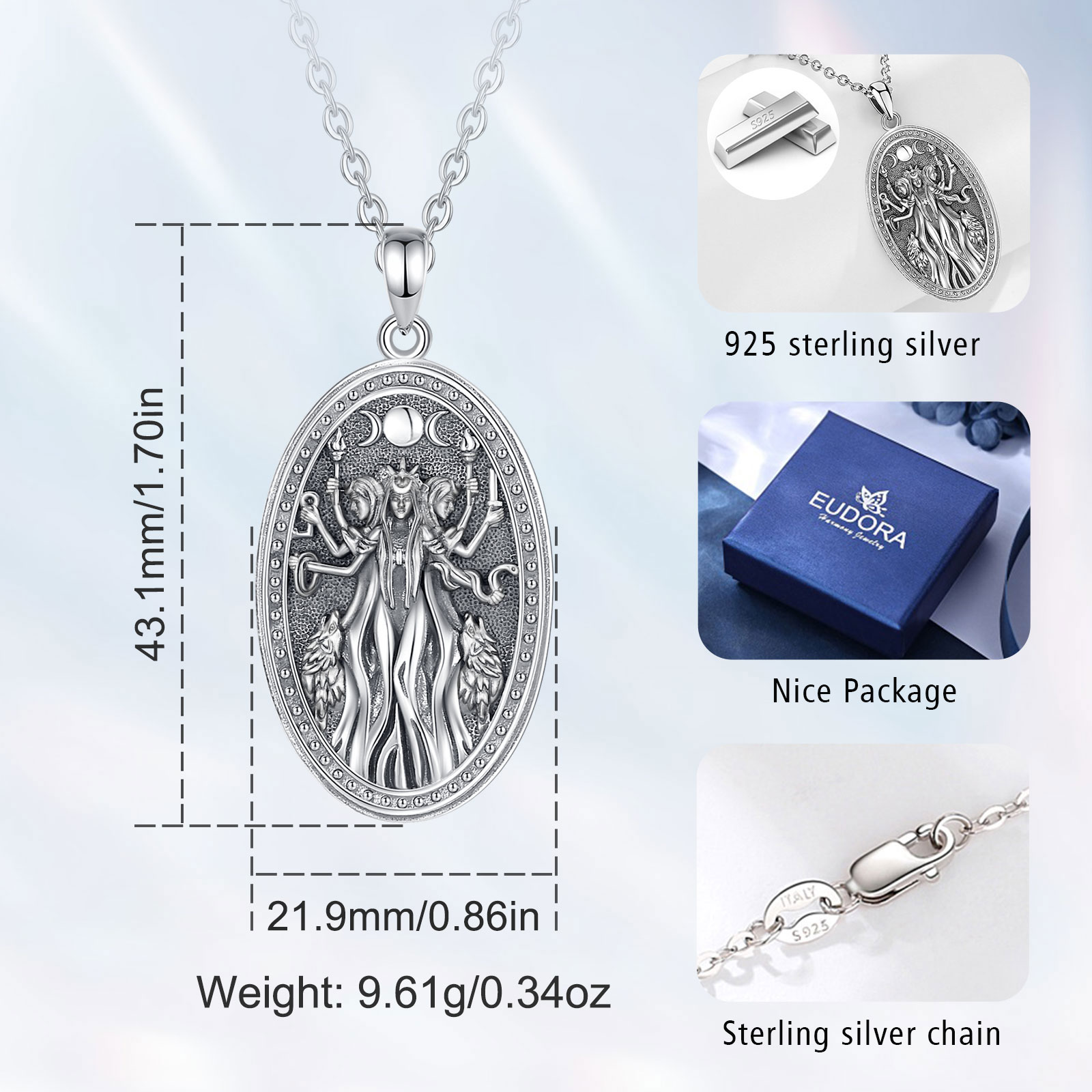 Eudora 925 Sterling Silver Tri - đánh giá và giá Mens Dog Tag Necklace