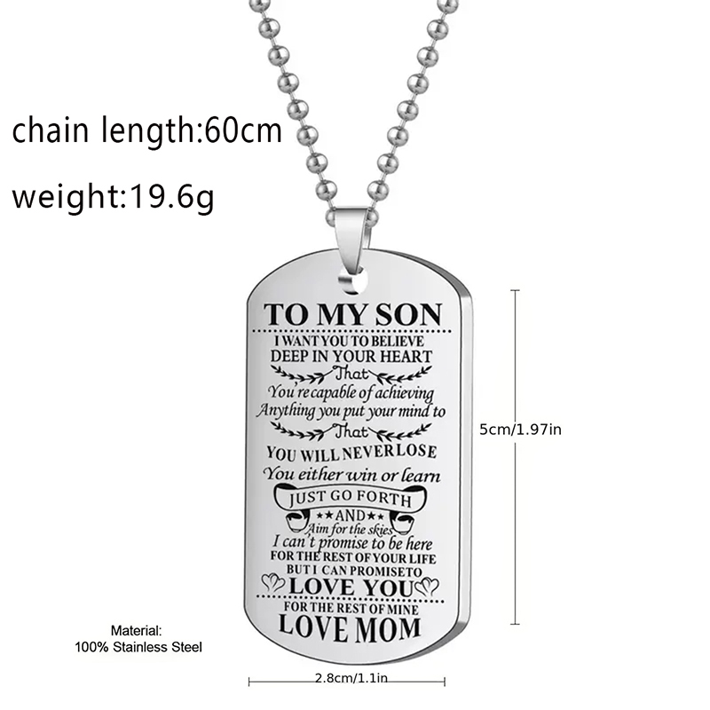 To My Son Inspirational Neckla - đánh giá và giá Mens Dog Tag Necklace