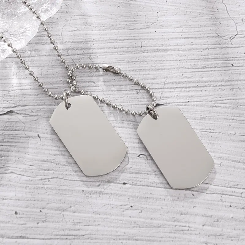 Simple Stainless Steel Double  - đánh giá và giá Mens Dog Tag Necklace