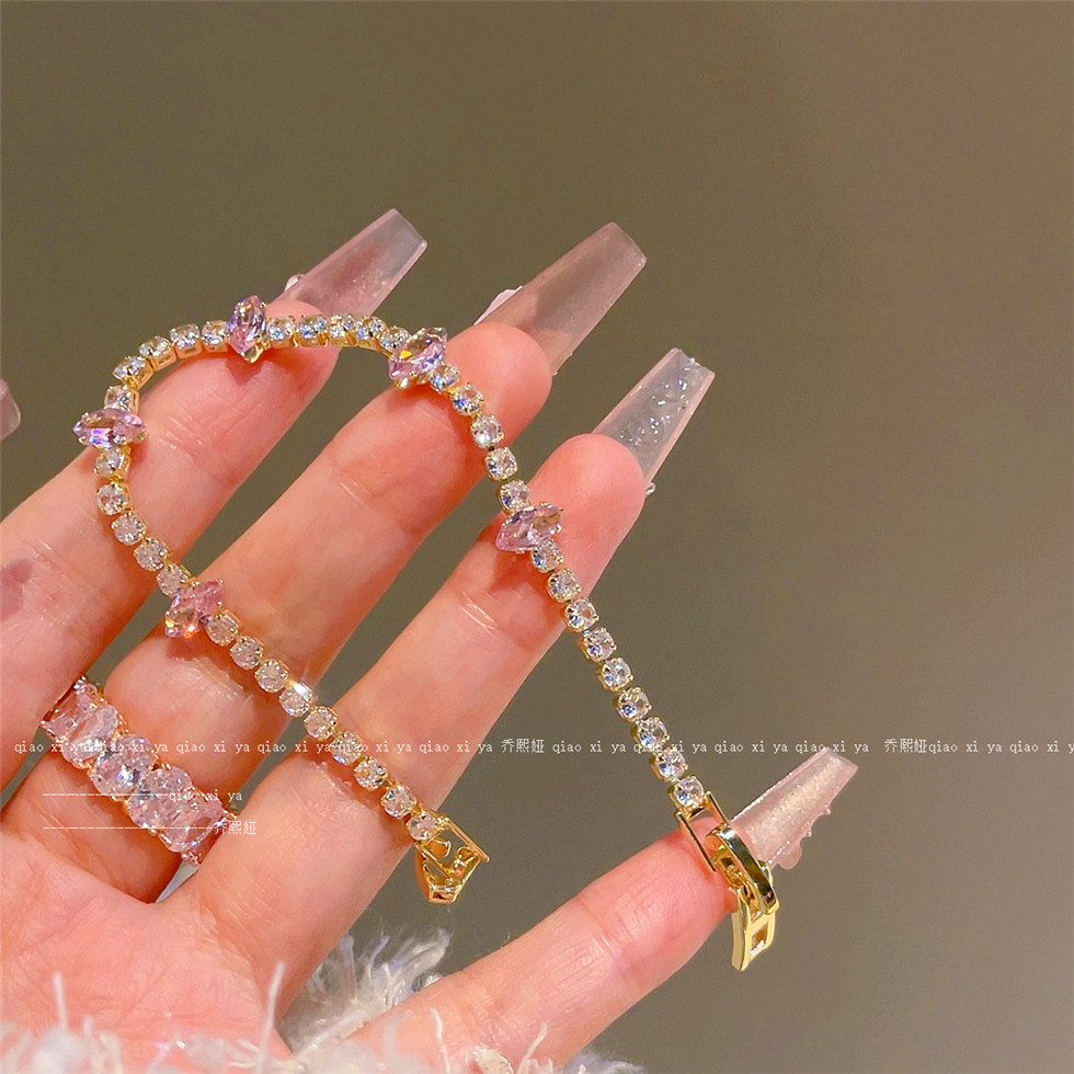 Pink Full Diamand Zircon Brace - đánh giá và giá Best Jewelry Watches Women
