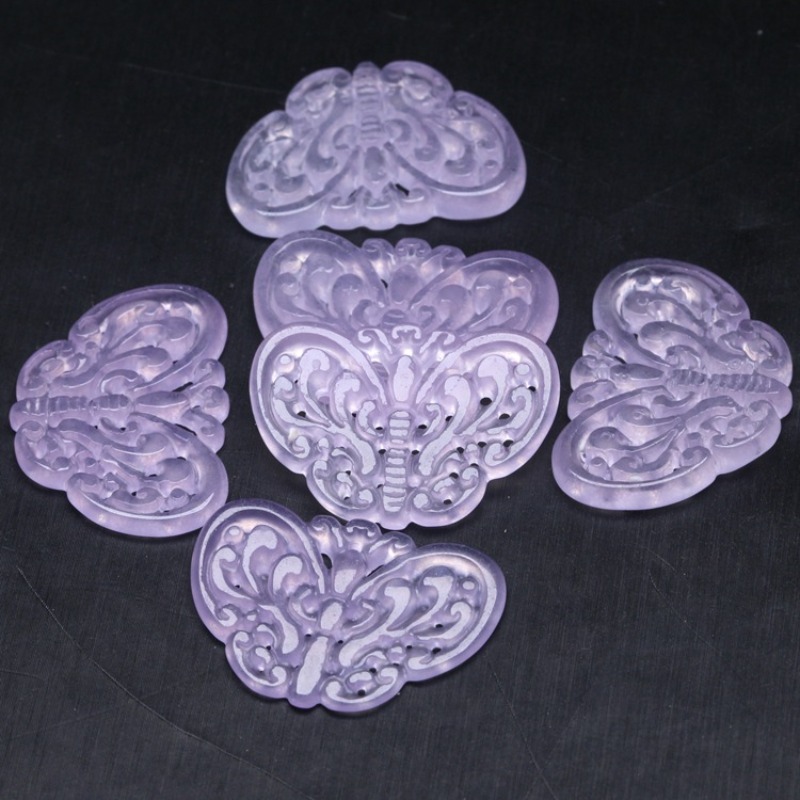 2pc Natural Purple Jade Hollow - đánh giá và giá Jewelry & Watches Bench