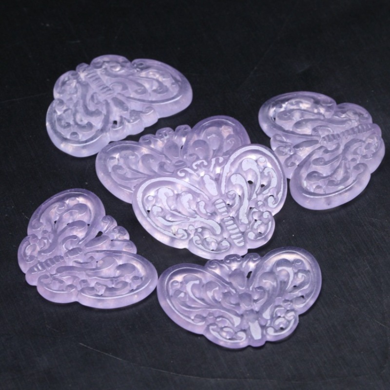 2pc Natural Purple Jade Hollow - đánh giá và giá Jewelry & Watches Bench