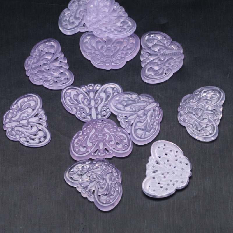 2pc Natural Purple Jade Hollow - đánh giá và giá Jewelry & Watches Bench