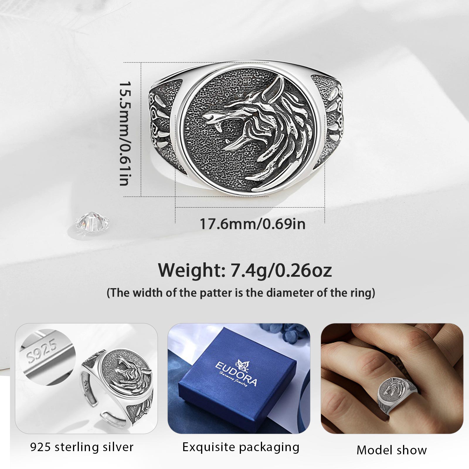 Eudora 925 Sterling Silver Vik - đánh giá và giá Wolf Jewelry & Watches Tampa