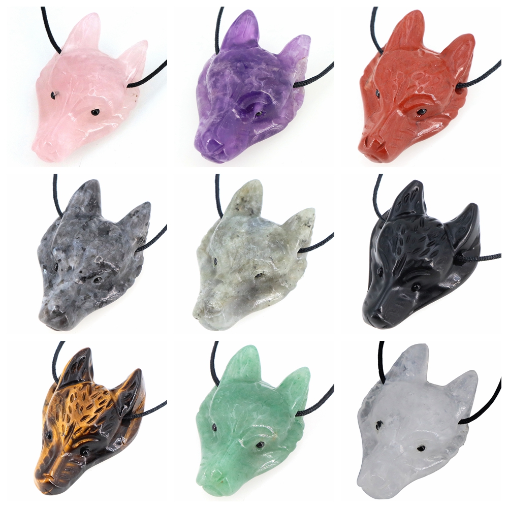40mm Wolf Head Stone Pendant N - đánh giá và giá Wolf Jewelry & Watches Tampa