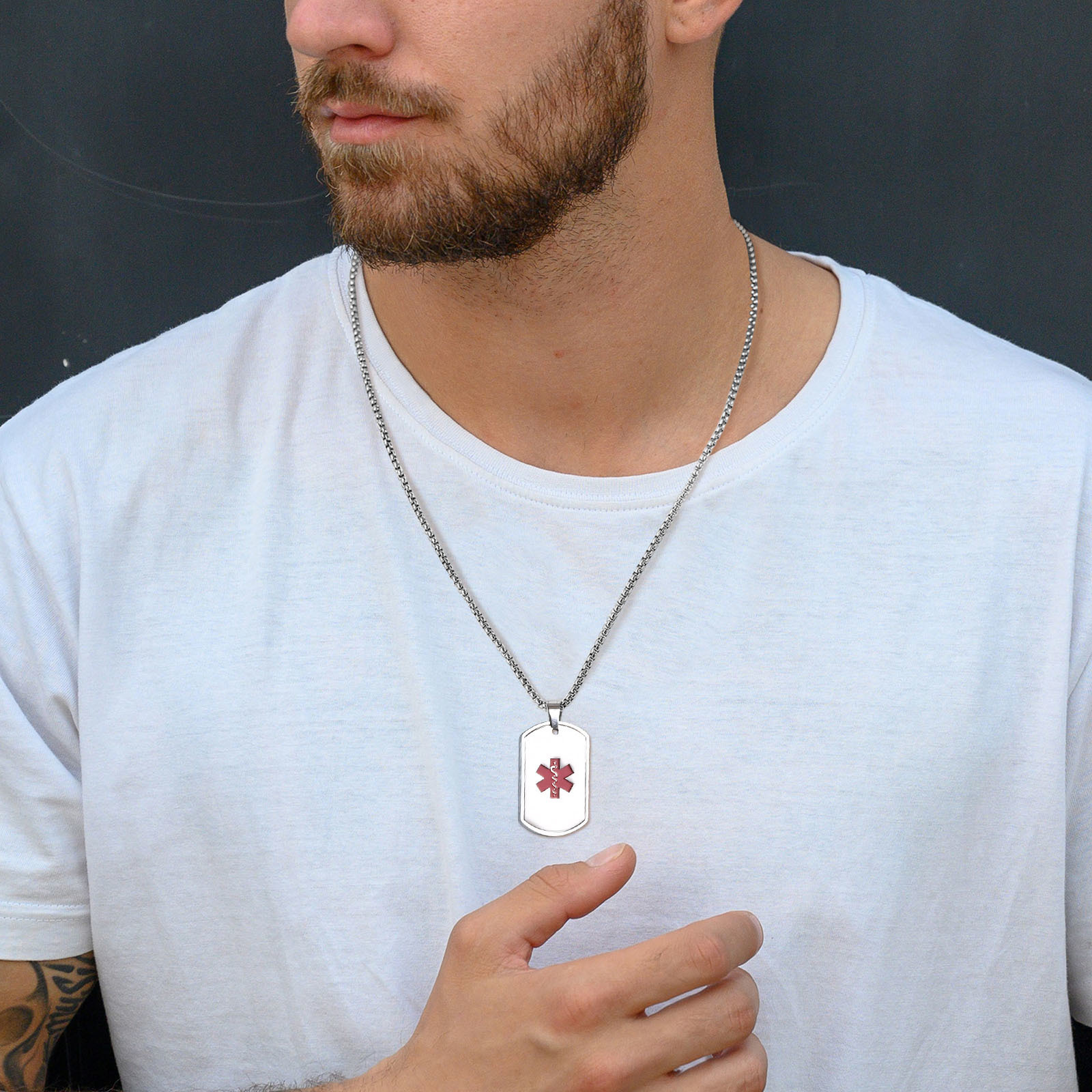 Vnox Medical Alert ID Necklace - đánh giá và giá Mens Dog Tag Necklace
