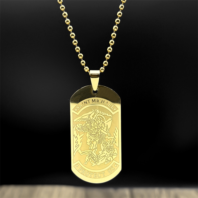 SAINT MICHAEL PROTECT US Archa - đánh giá và giá Mens Dog Tag Necklace