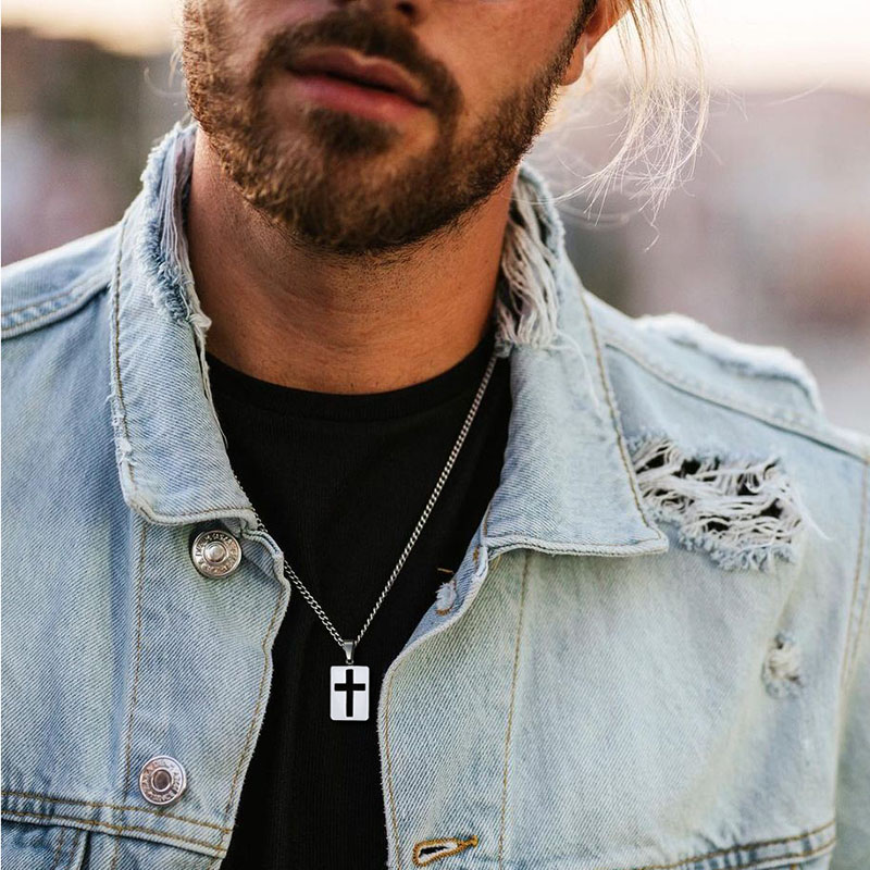 Áo Cổ Trụ, Đeo Chéo Cắt Ra, Mặ - đánh giá và giá Mens Dog Tag Necklace