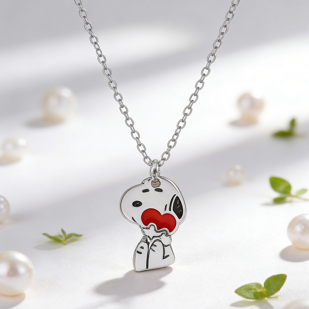 Kawaii Cartoon Puppy Dog Ename - đánh giá và giá Mens Dog Tag Necklace